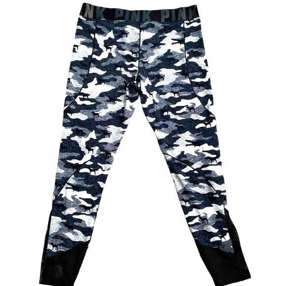 Pink Victoria Secret NWOT High Waisted Camo Dog Leggings SZ:M - Picture 4 of 8